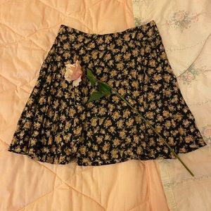 🎀 black floral skater skirt 🎀
